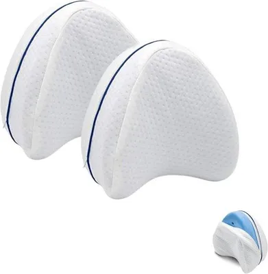 Produktbild von 2 orthopädische Kniekissen - Ergonomische Kniekissen für Seitenliegen - Kniekissen mit Gelenkschmerzverlichtung (Gedächtnisschaum)