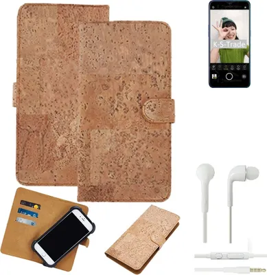Produktbild von K-S-Trade Hülle kompatibel mit Oppo Reno A + in ear Kopfhörer Kork Handyhülle Cover  Schutzhülle TPU Case Bumper in Hellbraun, (1x)