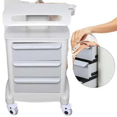 Zdjęcie produktu dla Mobilna szafka, konstrukcja metalowa, 3 szuflady, wymaga montażu, wysokość 89 cm, szerokość 61 cm