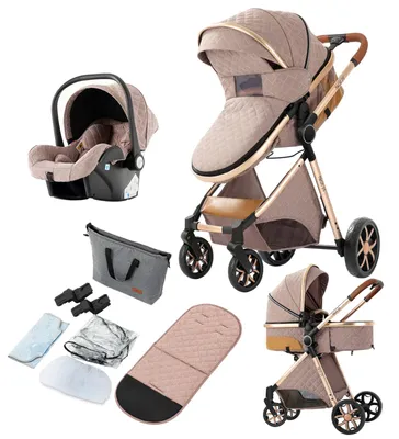 Obrázek produktu pro Kočárek, lehký a skládací, univerzální design, barva: khaki (XV9)