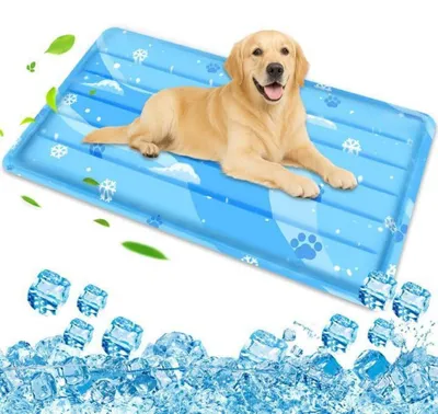 Obrázok produktu pre Chladiaca podložka pre psov a mačky, samochnadiaca, odolná voči poškriabaniu, veľká, s netoxickým gélom, 60 x 100 cm