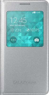 Produktbild von Samsung Cover S-View EF-CG850BS für Galaxy Alpha silber