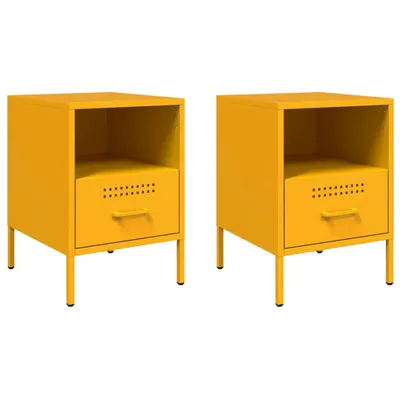 Immagine prodotto di Comodini 2 pz Giallo Senape 36x39x50,5 cm in Acciaio