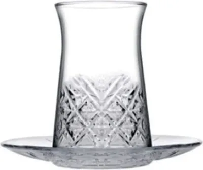 Obrázek produktu pro Pasabahce Timeless 96991 Sada sklenic na čaj 12 kusů s podšálky 132 ml Průhledné sklo