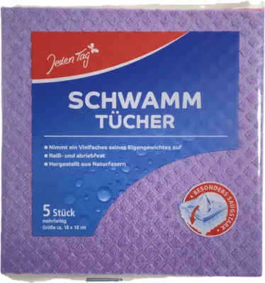 Produktbild von Jeden Tag Schwammtuch 18x18cm (5Stk)