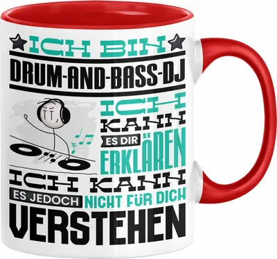 Produktbild von Drum-and-Bass-DJ Geschenk Tasse Lustige Geschenkdiee für einen Drum-and-Bass-DJ Geburtstag Ich Bin Drum-and-Bass-DJ Ich Kann Es Dir Erklären Aber Nicht Für Dich Verstehen (Rot)