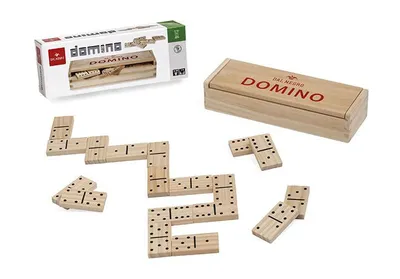 Produktbild von Dominospiel Modell 053817 aus Holz für Erwachsene, mit Dominosteinen 25x50 mm