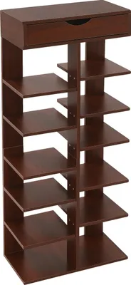 Obrázek produktu pro Stojan na boty, 7stupňový vertikální design, volně stojící organizér, hnědý