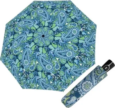 Obrázek produktu pro Doppler Fiber Magic Paisley blue – dámský plně automatický deštník