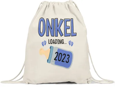 Produktbild von Onkel Loading 2023 Turnbeutel Gymsack Geschenk Werdende Onkel Babynews mit Ladebalken Schwangerschaft Geschenkidee
