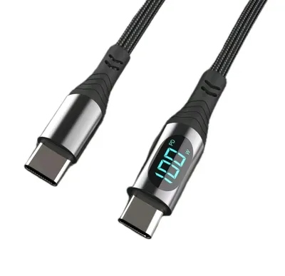 Produktbild von USB-C Typ-C Daten Kabel LED Display Anzeige Ladekabel 5A PD100W Schnellladekabel