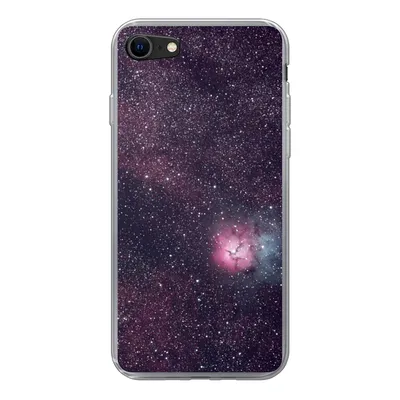 Produktbild von MuchoWow® Handyhülle Schutzhülle Hülle für iPhone SE 2020 Universum - Sterne - Rosa - Jungen - Mädchen - Kinder Silikon Softcase Handy Hülle - Kartenbesitzer