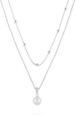 Produktbild von Jette - 88601688 - Halskette - Damen - 925er Silber - rhodiniert poliert mit Süsswasser-Zuchtperle - 45cm