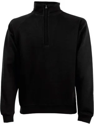 Produktbild von Fruit of the Loom - Premium Zip Neck Raglan Sweat - Black - S