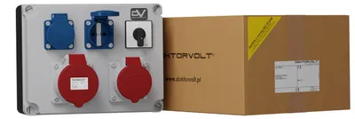 Immagine prodotto di Distributore di corrente Distributore di corrente da parete Distributore di corrente da cantiere 32A 16A 2x230V Prese Mennekes Interruttore a camme 0-1 Distributore di prese Doktorvolt