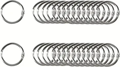 Produktbild von 30 Stück Metall-Buchring, 30mm, Silber, Hochwertige Metall-Buchringe für Scrapbooking, Notizbücher, Karteikarten, Perfekt für Heftringe, Loseblattsammlungen & kreative Projekte