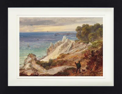 Produktbild von Johan Christian Dahl Gerahmtes Bild Mit Edlem Passepartout | Wand-Bilder | Im Bilderrahmen - Møns Klint, 1828 (30 x 40 cm)