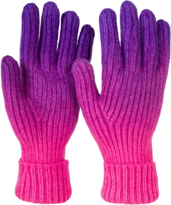 Produktbild von styleBREAKER Damen Strick Handschuhe mit Farbverlauf Muster, Winter Ombré Strickhandschuhe, Fingerhandschuhe 09010045