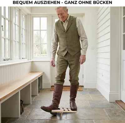 Produktbild von Reitstiefelknecht mit Anti-Rutschnoppen + Fersenschutz - Buchenholz – Nachhaltig, robust & vielseitig | Schuhauszieher , Schuh Ausziehhilfe - Stiefelauszieher  |  Germany