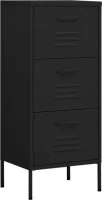 Produktbild von Lagerschrank Schwarz 42,5x35x101,5 cm Stahl