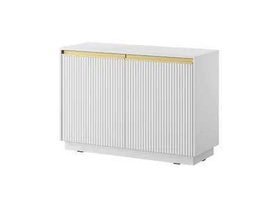 Produktbild von Kommode mit 2 Türen & 4 Einlegeböden – Mattweiß – 103,5 x 71,4 x 39 cm