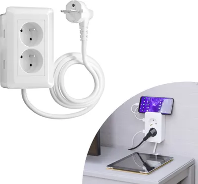 Produktbild von Presto Plug  - Verteilersteckdose zum Kleben - Steckerleiste - Steckdosenleiste