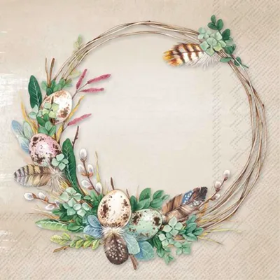 Produktbild von EGG WREATH Light Brown Lunch-Servietten L1033139