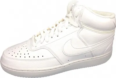 A white Nike Court Vision Mid NN sneaker is shown against a white background.
