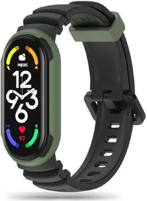 Image de Tech-Protect Iconband Hybrid Xiaomi Mi Smart Band 5 / 6 / 7 / Nfc Noir/Vert Armée