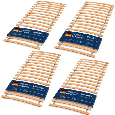Produktbild von Lattenrost Rollrost 90x200 cm – Bettrost Holz mit 17 Federleisten aus Birkenholz, zum Aufrollen für alle Matratzen, Roll-Lattenrost belastbar bis 100 kg, Germany