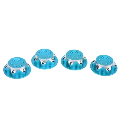 Produktbild von 4 Stück 17 mm staubdichte Radnabenabdeckung, hohe Simulationsleistung, geeignet für 1/8 RC Crawler Radzubehör (blau)