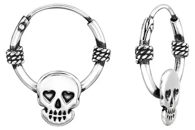 Produktbild von Totenkopf Creolen Ohrringe Silber 925
