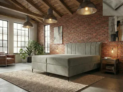 Produktbild von Boxspringbett MILAZZO Nordelo 120x200 mit Bettkasten Topper Stoff Magic Velvet Hellbraun 2207