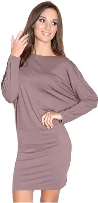 Produktbild von Damen Minikleid, Langarm; Cappucino 2XL/3XL