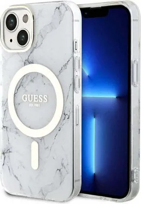 Obrázek produktu pro Pouzdro Guess GUHMP14SPCUMAH pro iPhone 14 6.1", bílé, bílé, tvrdé, mramorové MagSafe