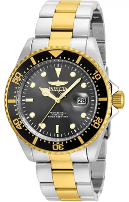 Zdjęcie produktu dla Invicta Pro Diver 22057 Zegarek męski - Mechanizm kwarcowy - Stal nierdzewna z czarną tarczą - 43 mm