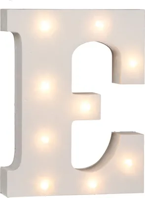 Immagine prodotto di Lettere, insegne e numeri in legno illuminati con LED da 16 cm circa, modello:E