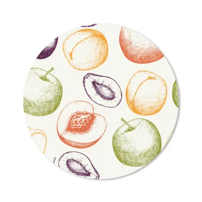 Produktbild von MuchoWow® Mauspad Mousepad Muster - Lebensmittel - Illustration 30x30 cm - Mousepads - Maus Mat - Pad - Mausunterlage - Tischunterlage - Schreibtischmatten