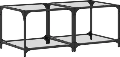 Obrázok produktu pre Konferenčné stolíky priehľ. sklenená doska 2 ks 50x50x40cm oceľ