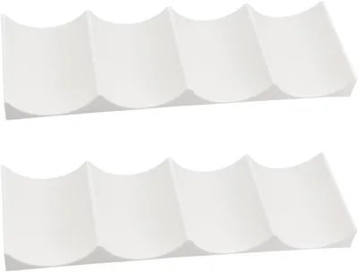 Produktbild von Set mit 2 Flaschenhaltern für den Kühlschrank, stapelbar, rutschfest, Flaschenaufbewahrung für Küche und Schrank (Weiß)