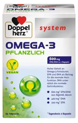 Produktbild von Doppelherz system OMEGA-3 PFLANZLICH, 60 St. Kapseln