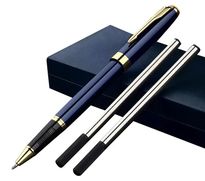 Productafbeelding van Metalen Pennenset met Blauwe Inkt, Elegante Balpen