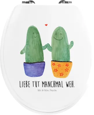 Produktbild von Mr. & Mrs. Panda Klo-Deckel Kaktus Liebe - Weiß - Geschenk, Hochzeit, Klositz, Kakteen, Love, WC Brille, WC-Sitz, Toilettendeckel, Toilettenbrille, Liebesnachricht