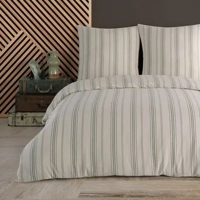 Produktbild von Buymax® Bettwäsche Bettbezug Luxury Natur, 3 teilig, 200x220 cm, Bettbezug-Set, Reißverschluss, 100% Baumwolle, Renforce mit Reissverschluss