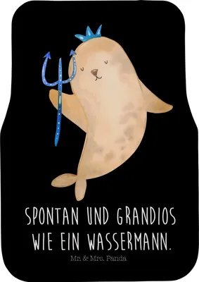 Produktbild von Mr. & Mrs. Panda Autoteppich Sternzeichen Wassermann - Schwarz - Geschenk, Nix, Fußmatte Auto, Auto-Fußmatte, Meer, Fürs, Automatte, Geburtstag Februar, Meermann, Januar