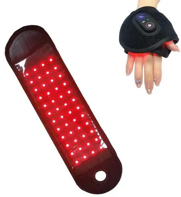 Productafbeelding van Infrarood-fototherapie-pulband met 48 LED's, 660 nm en 850 nm, massageband voor warmtebehandeling.