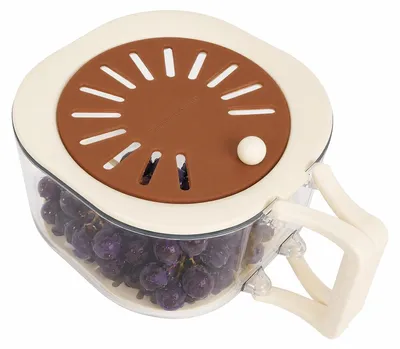 Obstwaschschüssel mit Sieb, 2-in-1, Beeren-Waschschüssel, braun