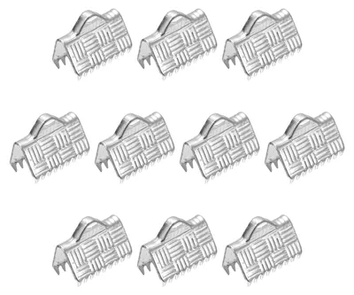 100 Stück Kordelenden-Klemmhülsen 10 mm, silber-weiß