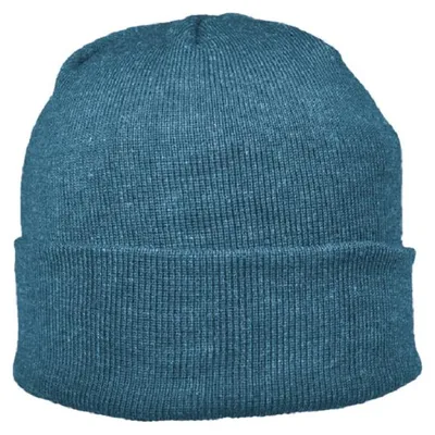 Balke XXL lässige Rollrand-Strickmütze aus 100% Merinowolle in blau
