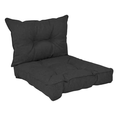 Produktbild von 2er-Set gesteppte Gartenstuhlauflagen – Schwarz (50x50 + 50x40)